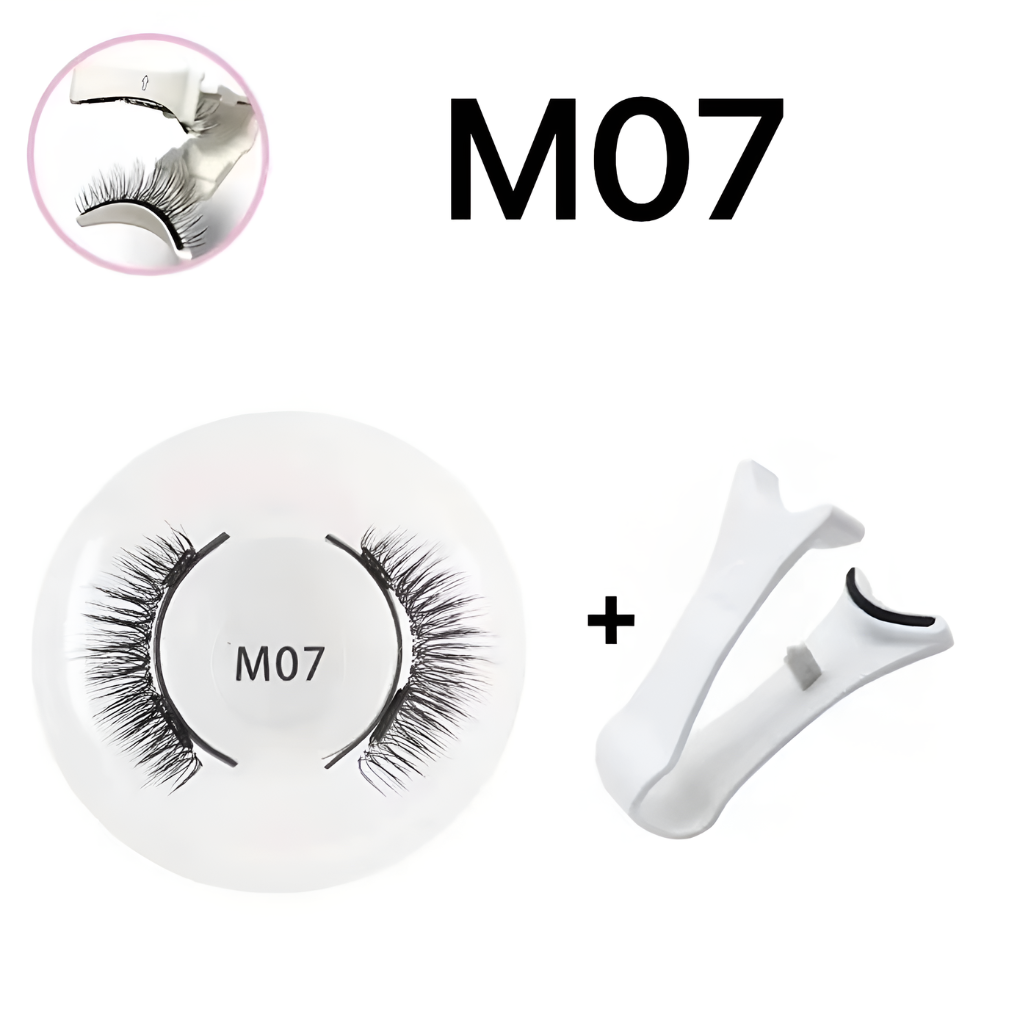 Premium synthetic reusable magnetic false eyelashes for women. Easy, quick, & no-glue application with included tool.