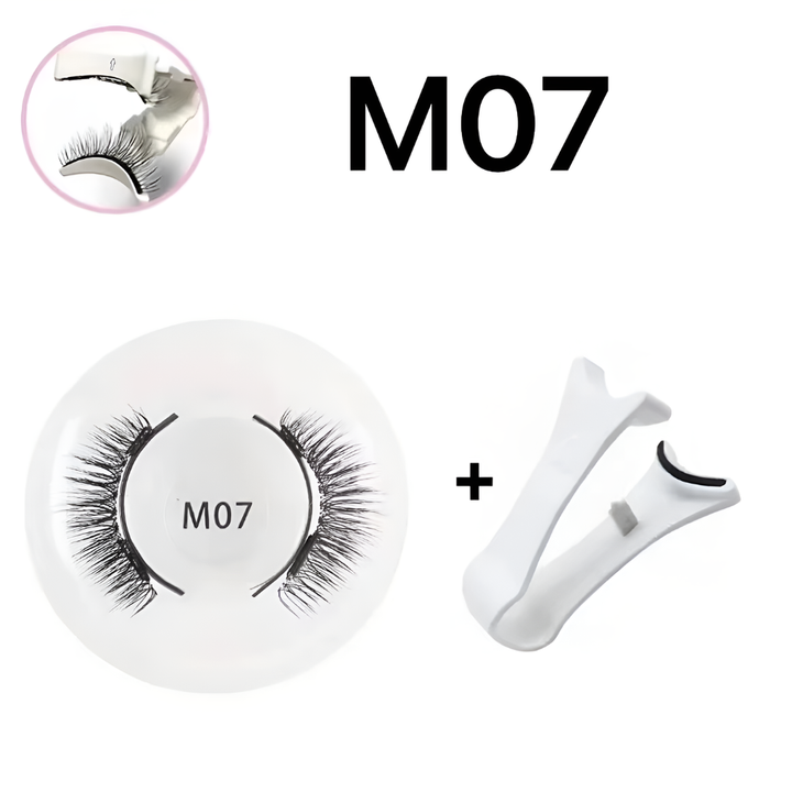 Premium synthetic reusable magnetic false eyelashes for women. Easy, quick, & no-glue application with included tool.