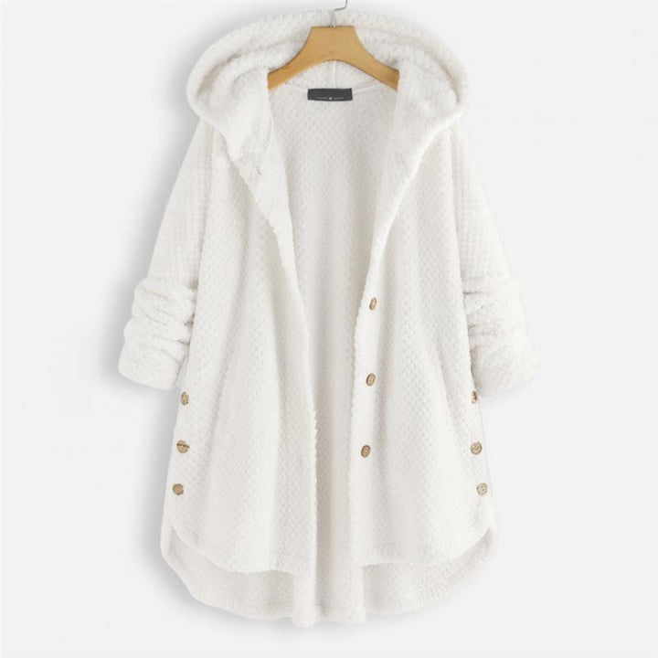 Women's reversible hooded jacket, stylish & versatile for fall. Cozy FleeceLux outerwear for everyday wear.
