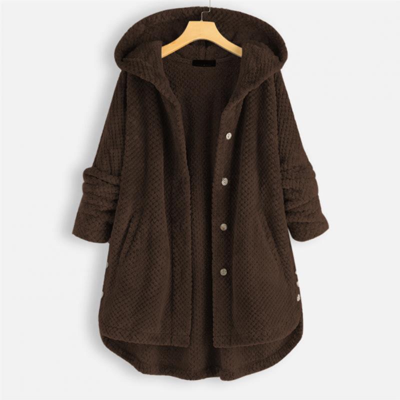 Versatile women's reversible fleece hooded jacket. Cozy FleeceLux outerwear for comfortable everyday style.