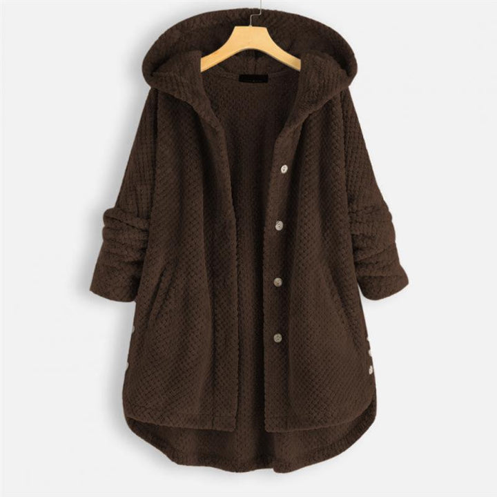 Versatile women's reversible fleece hooded jacket. Cozy FleeceLux outerwear for comfortable everyday style.
