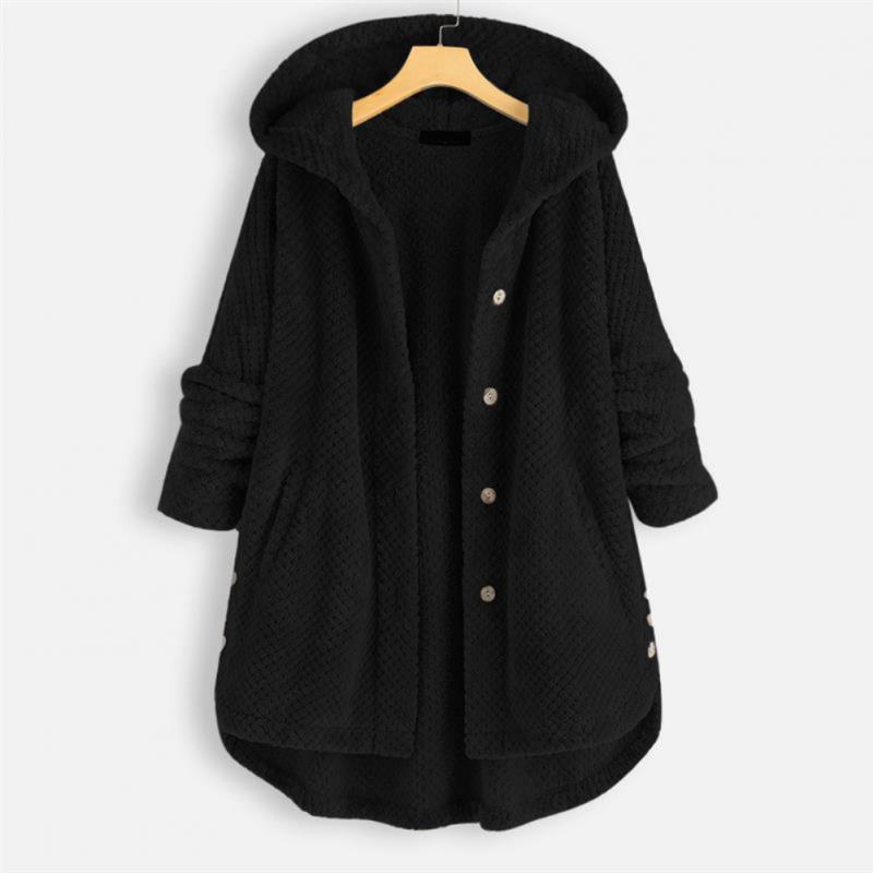 Comfortable women's hooded jacket, reversible & cozy. FleeceLux everyday outerwear for stylish fall fashion.