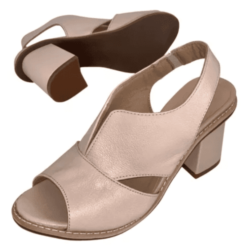 Modern Selina heeled leather sandals for women. Comfortable everyday wear, stylish summer footwear.