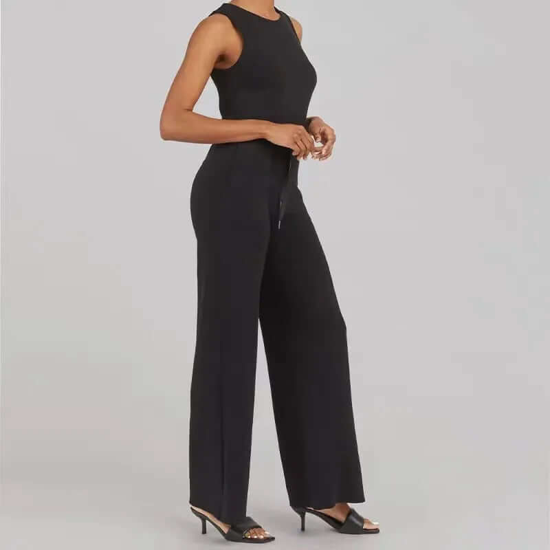 Chic women's sleeveless wide-leg jumpsuit, designed for ultimate comfort and style in summer fashion.