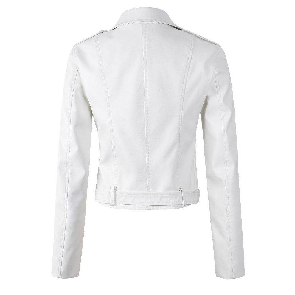 Elegant women's slim fit winter jacket with a flattering belted waist, chic outerwear.