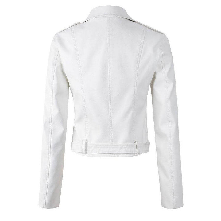 Elegant women's slim fit winter jacket with a flattering belted waist, chic outerwear.