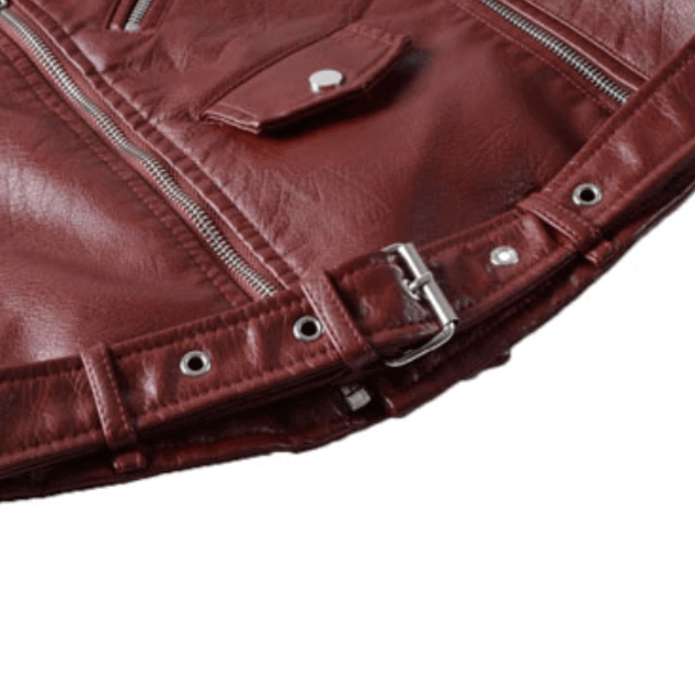 Detailed shot of women's belted winter jacket, slim fit, insulated, showcasing quality and style.