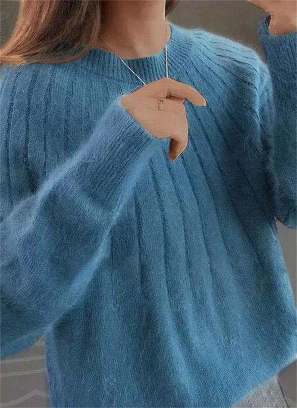 Women's Soft Cashmere Knit Sweater, Sofie style, warm & cozy for autumn & winter fashion.