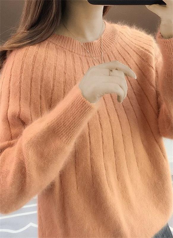 Women's long sleeve cozy knit sweater, Sofie cashmere for comfortable autumn & winter wear.
