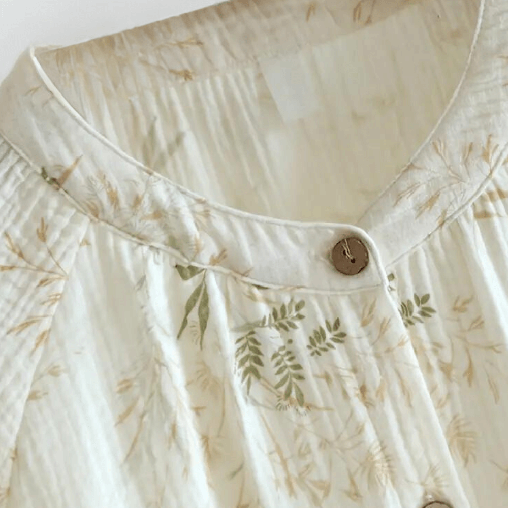 Comfortable women's floral cotton sleepwear set. Soft, breathable fabric perfect for a relaxing night's rest.
