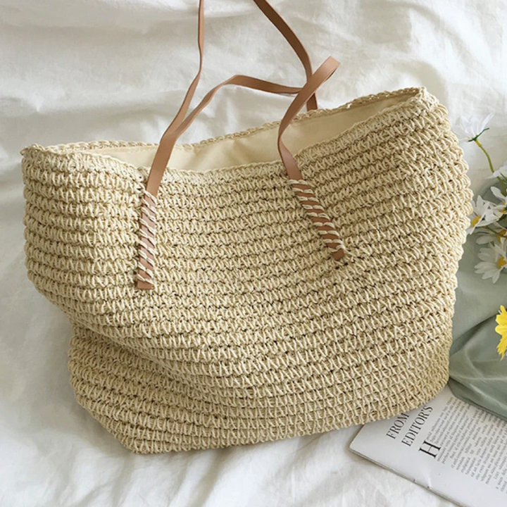 Versatile women's TerraWoven handbag in elegant brown, perfect as a spacious daily shoulder bag.