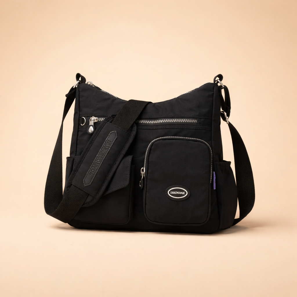 Durable nylon anti-theft crossbody bag for women, lightweight & stylish for travel.