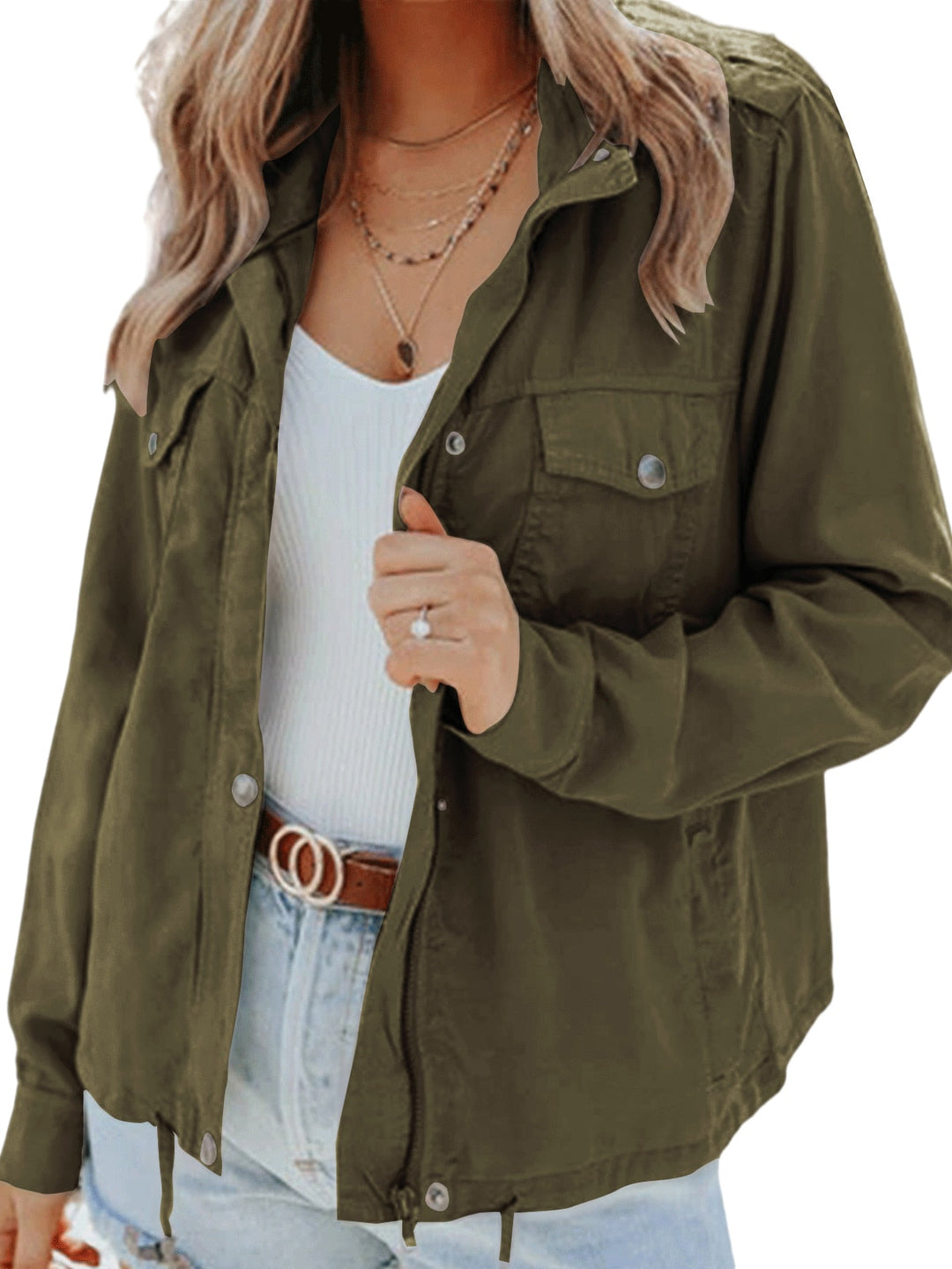 Elegant Eliza's women's jacket, offering chic comfort and versatile outerwear for everyday fashion.