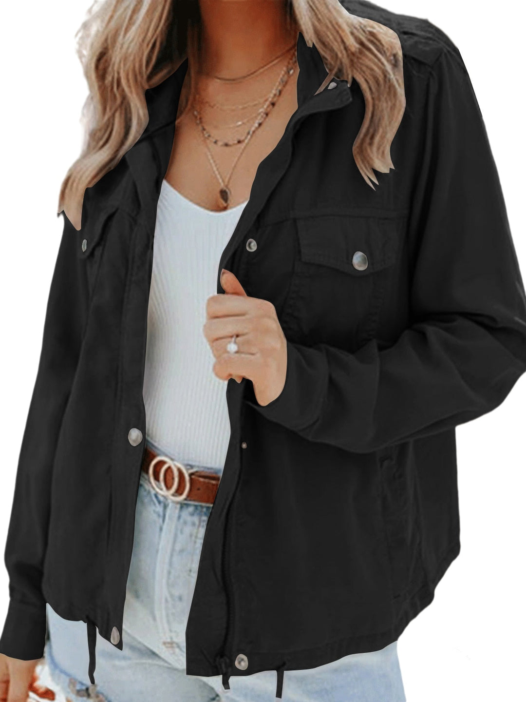 Eliza's women's stylish, comfortable everyday jacket, chic outerwear for versatile elegant casual looks.
