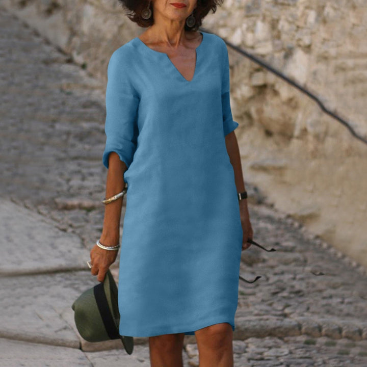 Stylish women's summer dress, an elegant and casual party dress for warm weather.