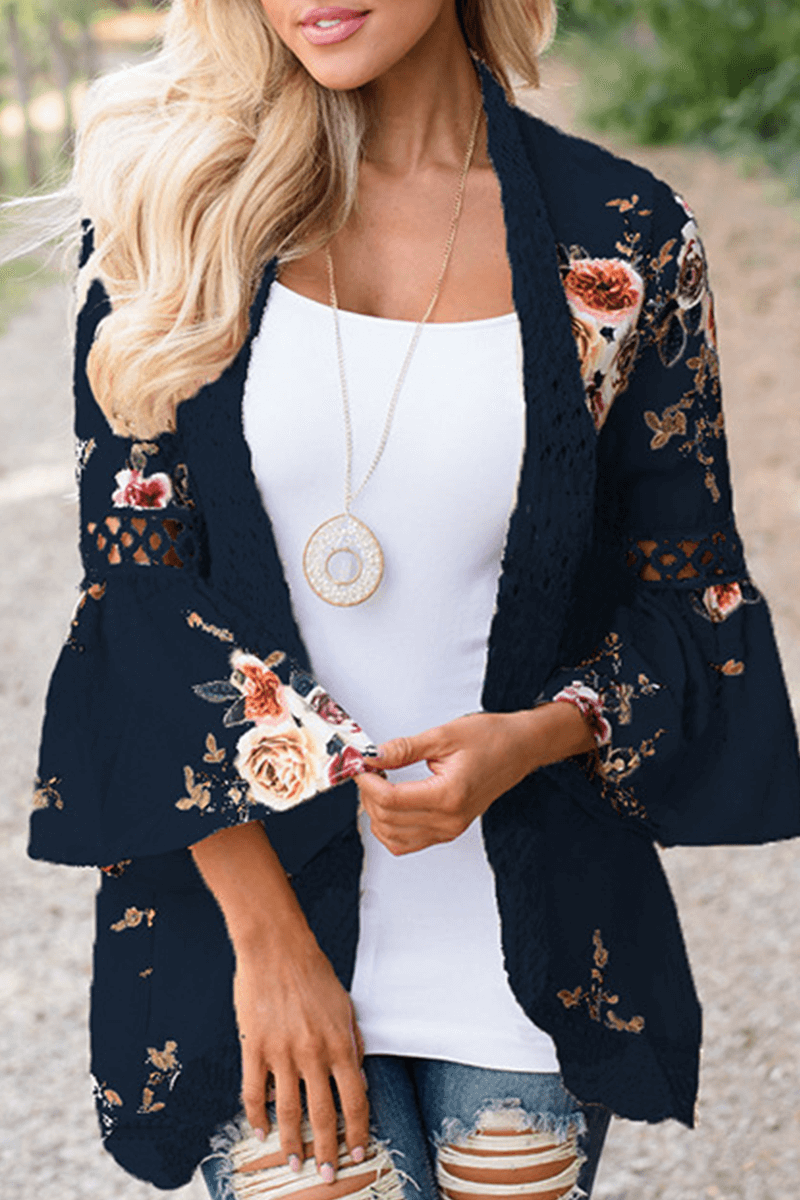 Casual women's patchwork print top, stylish design & loose fit, perfect for daily wear.