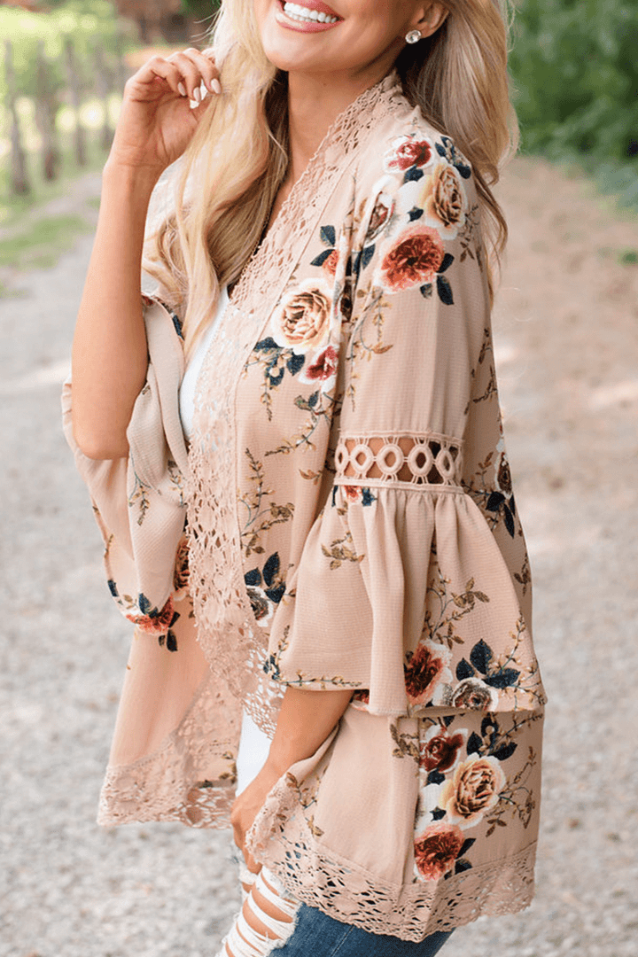 Ladies' unique patchwork print loose fit top, perfect for spring & fall fashion.
