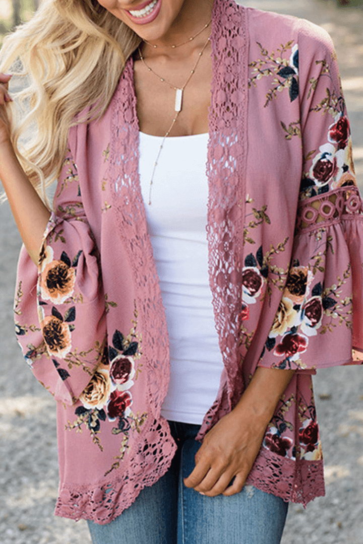 Women's fashion patchwork print top, loose fit & comfy cotton blend for casual style.