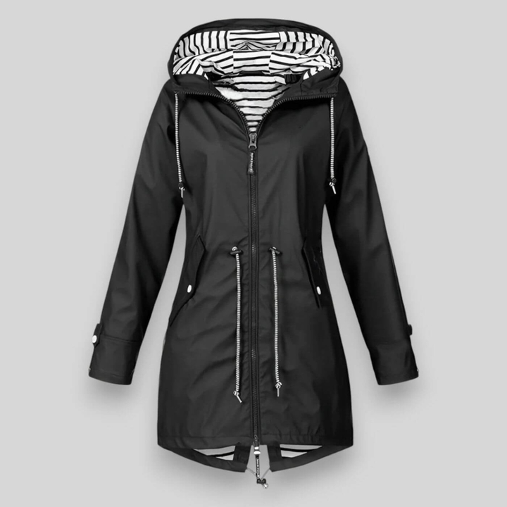 Fashionable women's utility jacket, waterproof & breathable. Ideal hooded outerwear for everyday layering.