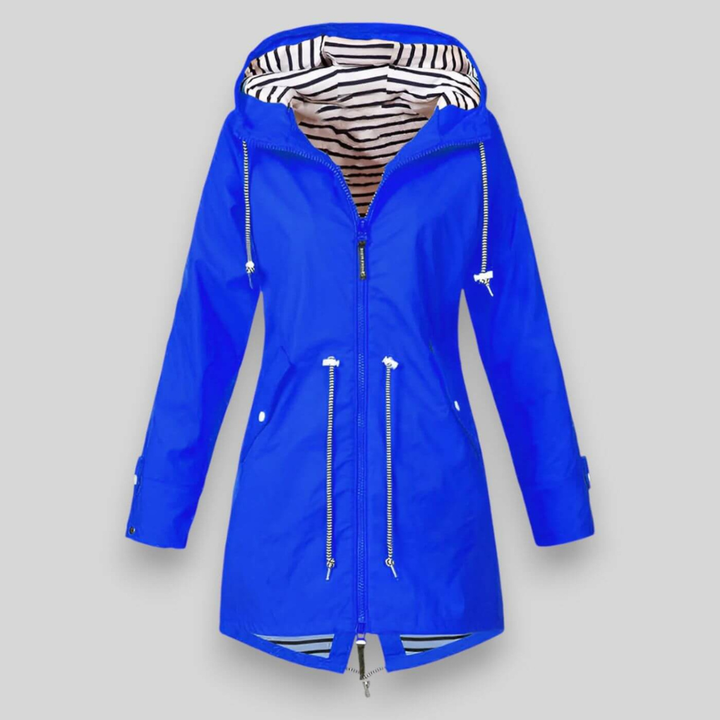 Comfortable women's casual rain jacket, hooded & lightweight. Essential waterproof outerwear for everyday.