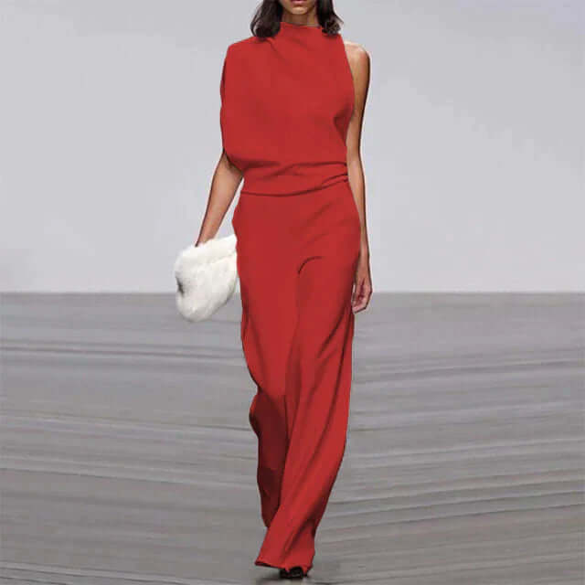 Sleeveless women's fashion jumpsuit, a versatile and flattering party outfit for summer elegance.