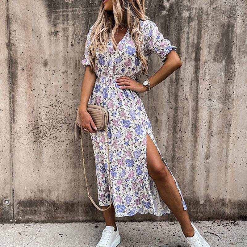 Flowy sleeveless midi dress for women, perfect for summer, offering casual comfort & vacation style.