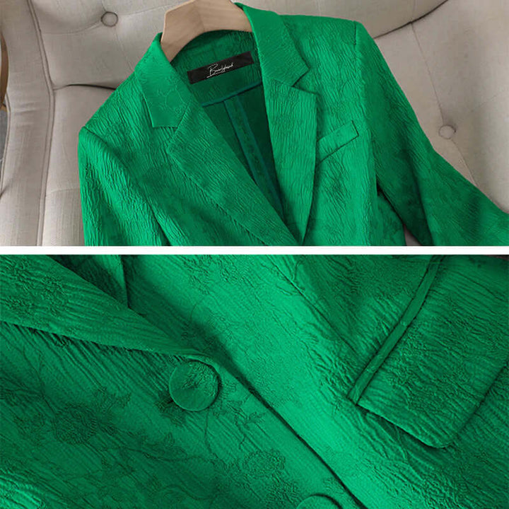 Professional women's fashion two-piece set: tailored blazer & trousers, suitable for office & formal events.