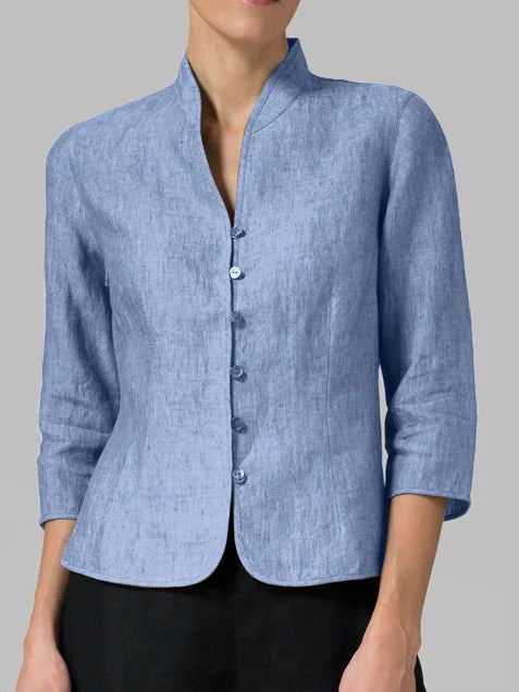 Women's tailored linen blazer. Lightweight & elegant summer jacket for business casual or stylish outfits.