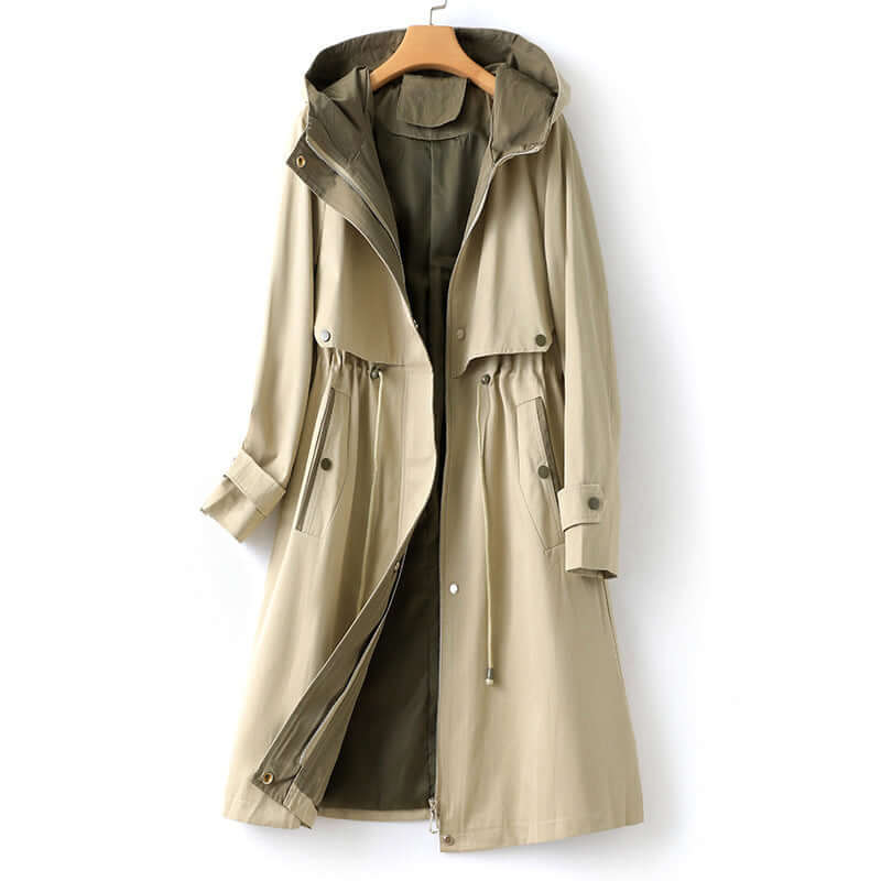 Women's tailored windbreaker jacket in a classic fit, perfect lightweight outerwear for spring and fall protection.