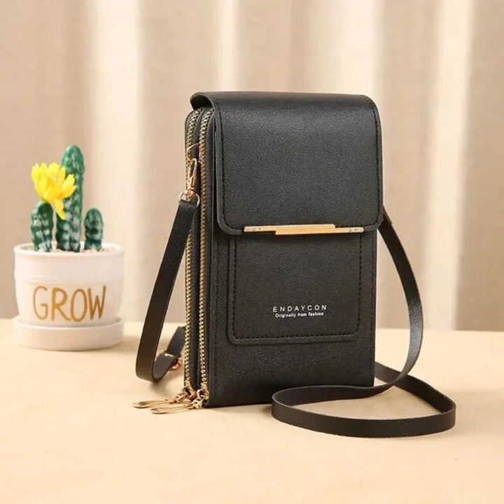 Women's touch screen shoulder bag for smartphones. Perfect phone purse & compact crossbody.
