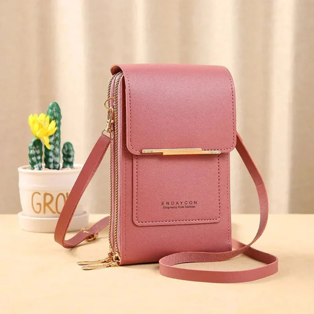 Stylish women's crossbody bag with touch screen. Ideal ladies handbag for daily essentials.