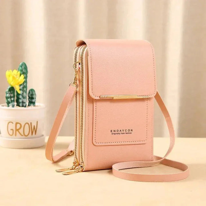 Versatile women's touch screen phone purse, a compact crossbody bag for daily essentials.