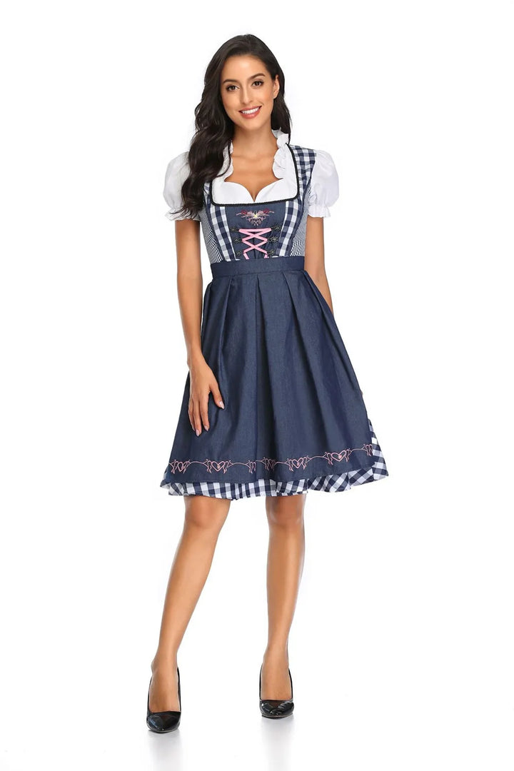 High-quality fabric women's Oktoberfest dress, a durable & authentic Bavarian costume for festive traditional wear.