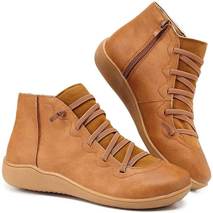 Women's trendy orthopedic ankle boots, providing all-day comfort & arch support for walking.