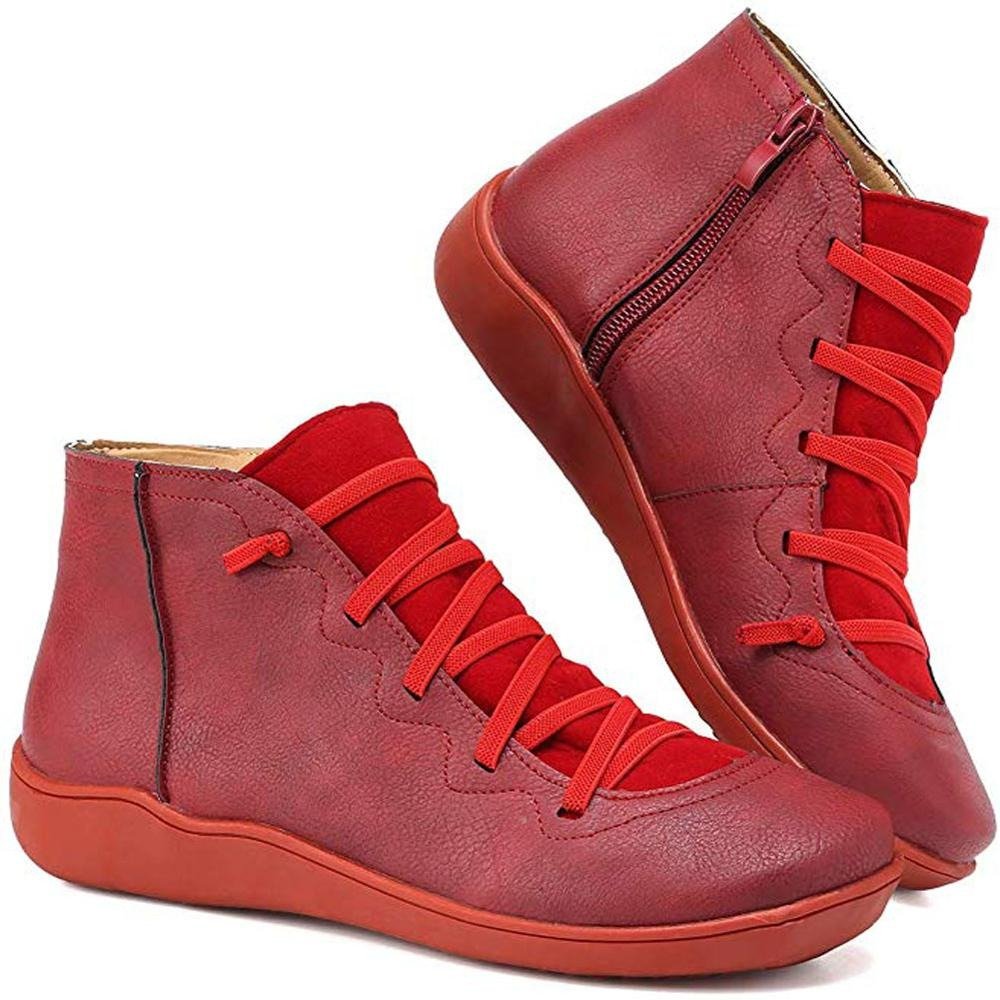 Comfortable women's orthopedic ankle boots with arch support, ideal for everyday wear & walking.