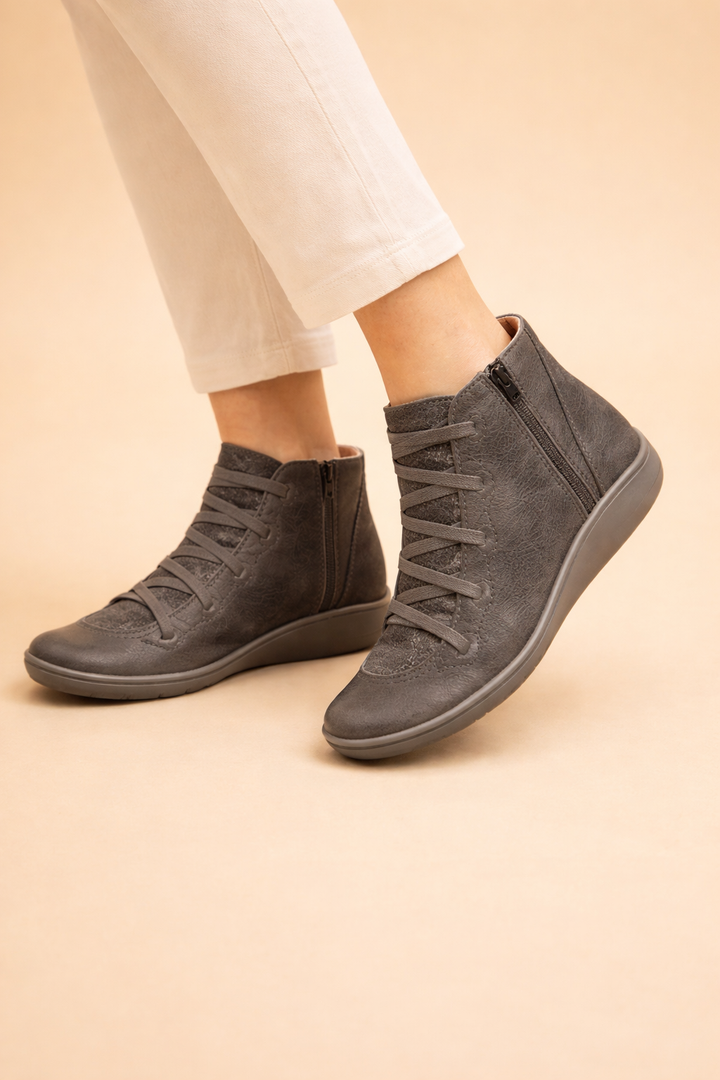 Fashionable women's ankle boots, orthopedic design for all-day comfort and essential foot support.