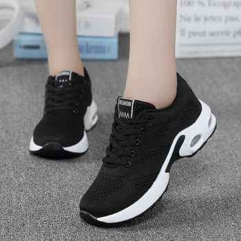 Back view of women's walking shoes, highlighting stable heel support for ultimate everyday comfort.