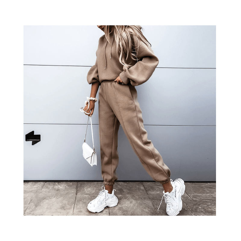 Women's ultra-soft hoodie and joggers lounge set, perfect for cozy everyday comfort.