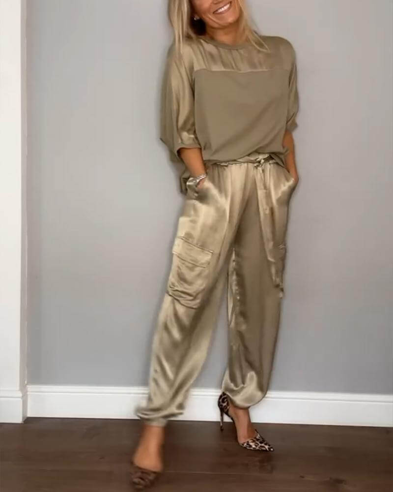 Women's ultra-soft two-piece loungewear set for ultimate comfort & relaxation at home.