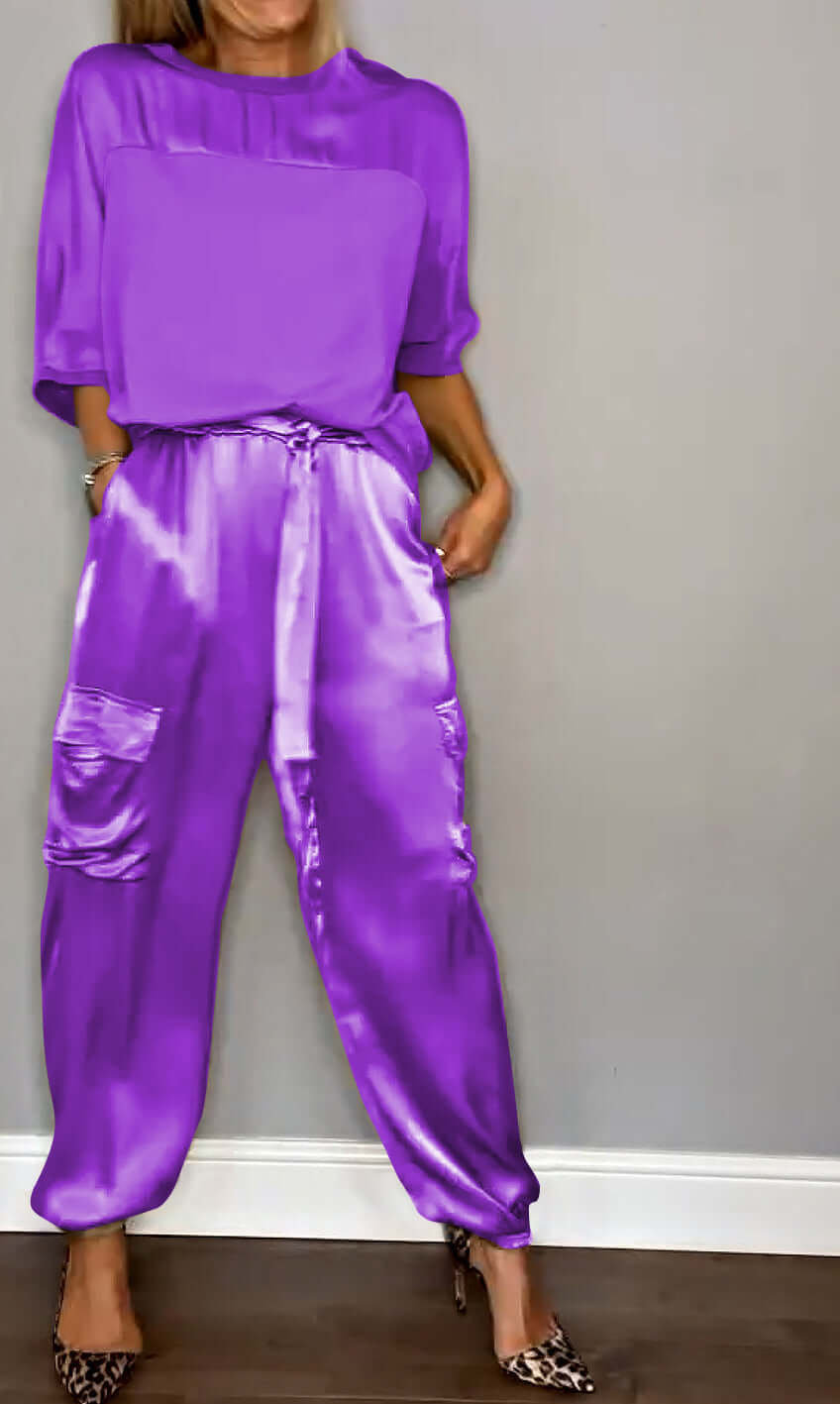 Stylish women's ultra-soft loungewear set; comfortable for home, relaxation, or casual outfits.
