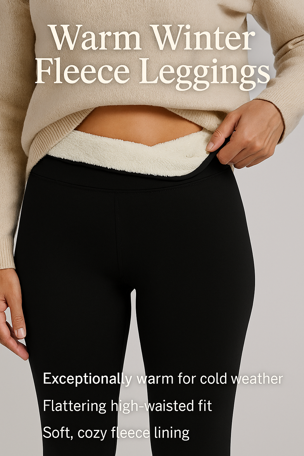 Stretchy black lined leggings for women, ideal for ultimate winter comfort and warmth.
