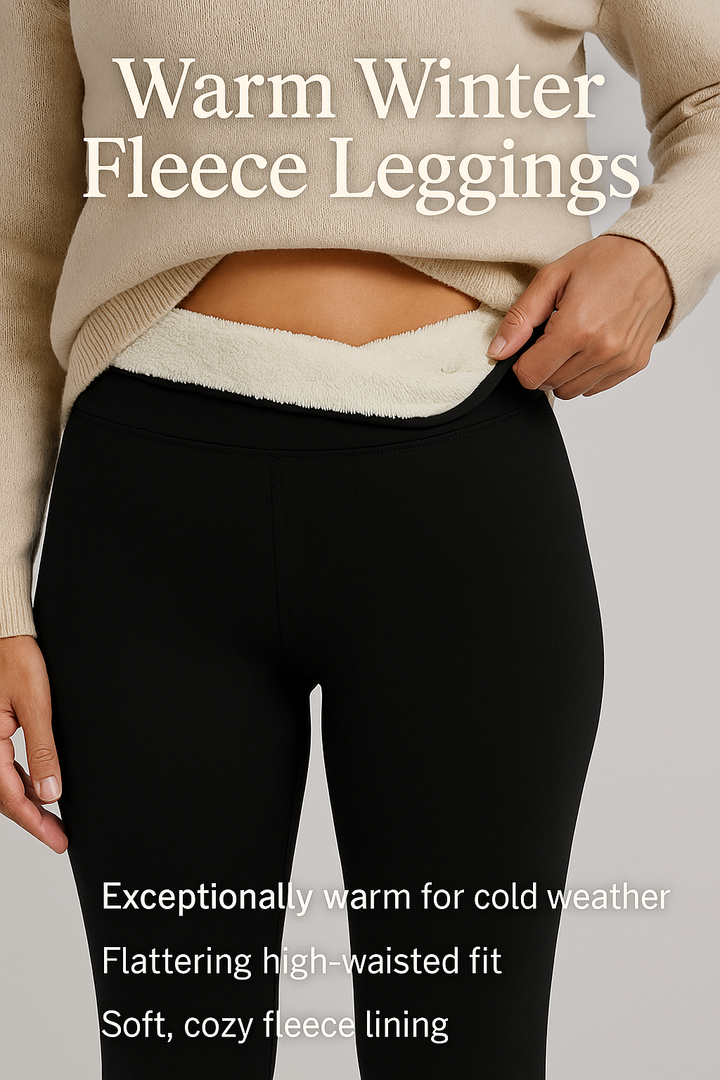 Stretchy black lined leggings for women, ideal for ultimate winter comfort and warmth.