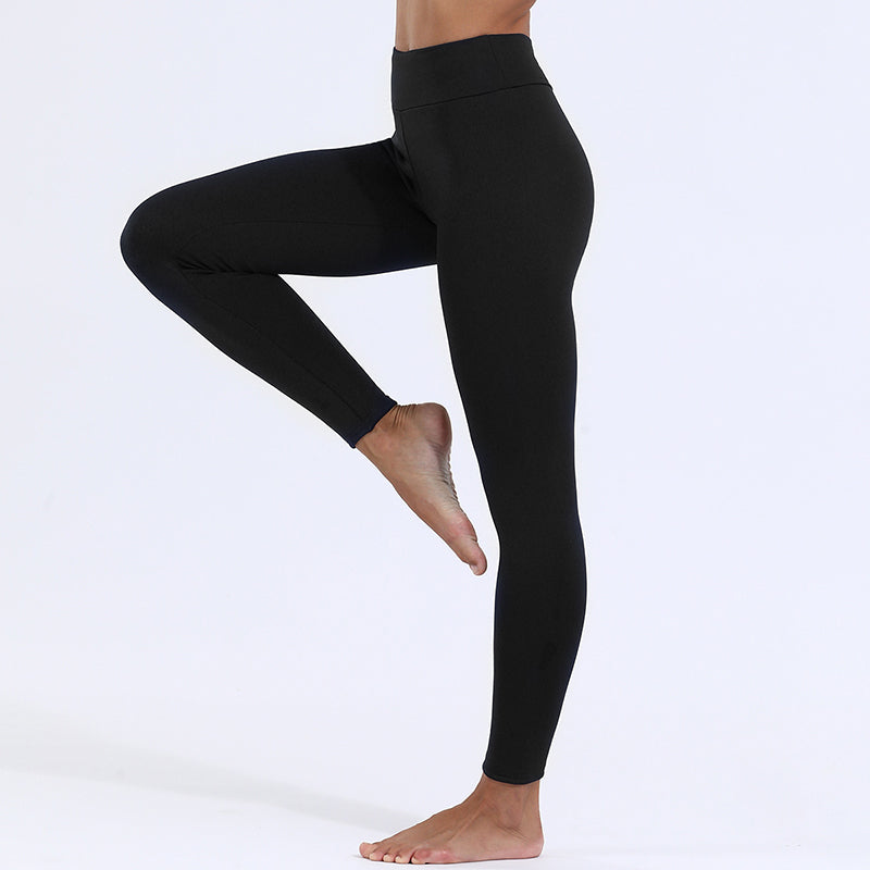 Activewear women's leggings, fleece-lined and high-waisted for winter workouts.