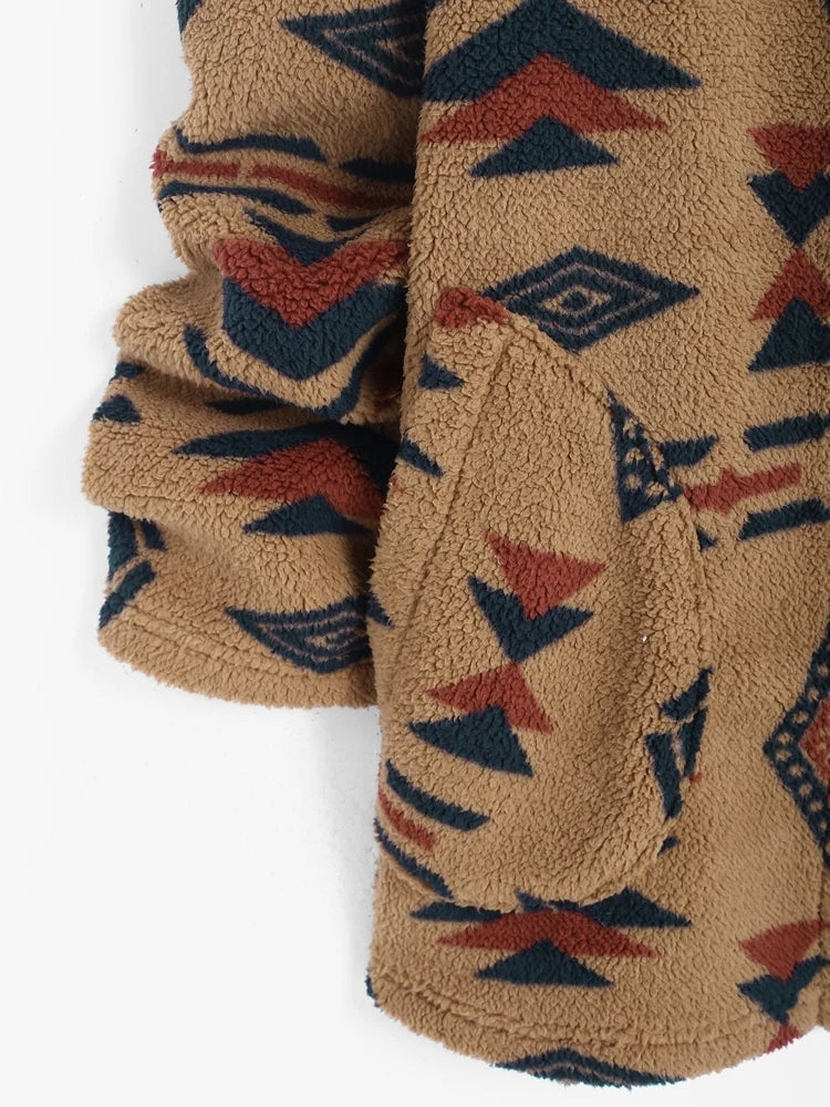 Beautiful women's jacket featuring unique Aztec print, perfect vintage boho style.