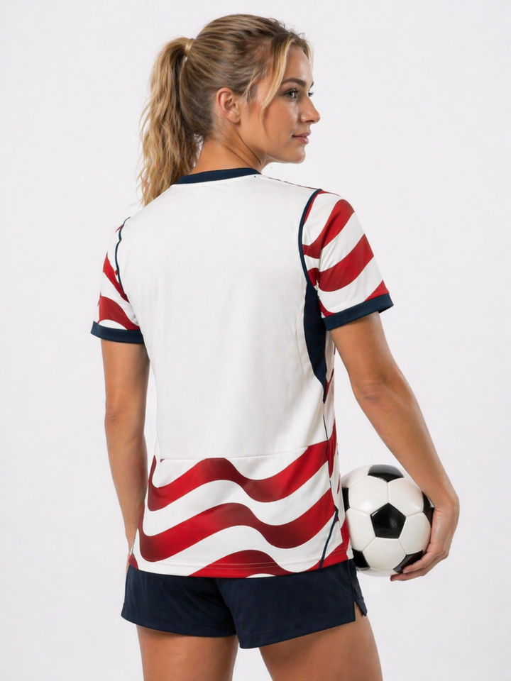 USA Women's Soccer fan jersey for World Cup 2026. Comfortable athletic top & casual women's apparel.