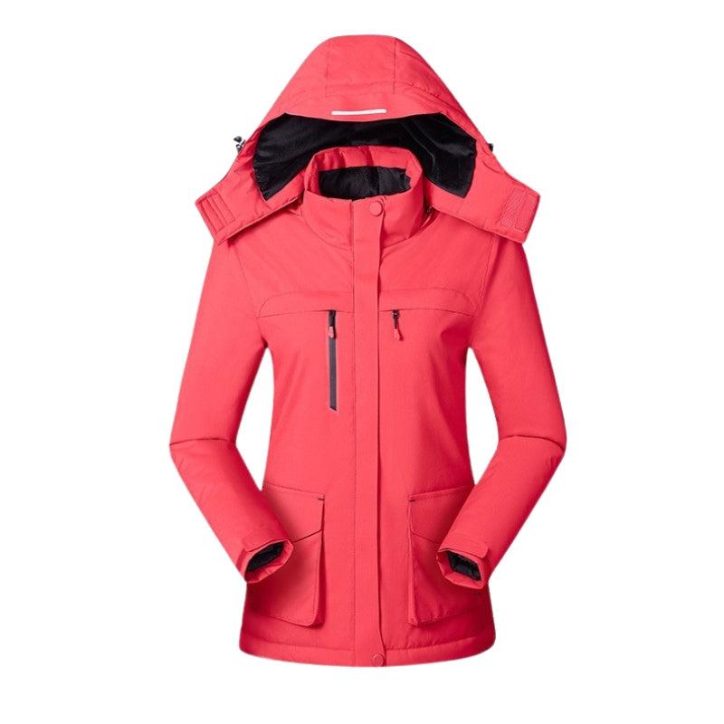 Stay warm in cold weather with this women's USB heated jacket, perfect for outdoor adventures & travel.