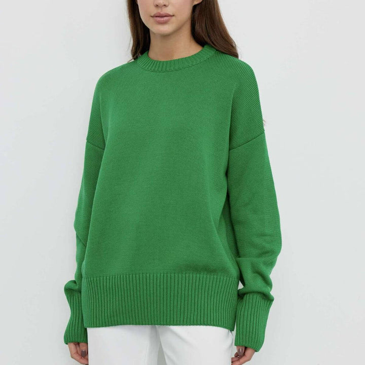 Women's V-neck ribbed knit sweater. Long sleeve, cozy knit top perfect for fall & winter casual wear.