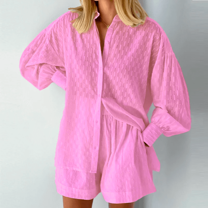 Everyday wear women's two-piece set. Versatile comfort, soft fabric, and a stylish summer lounge outfit.