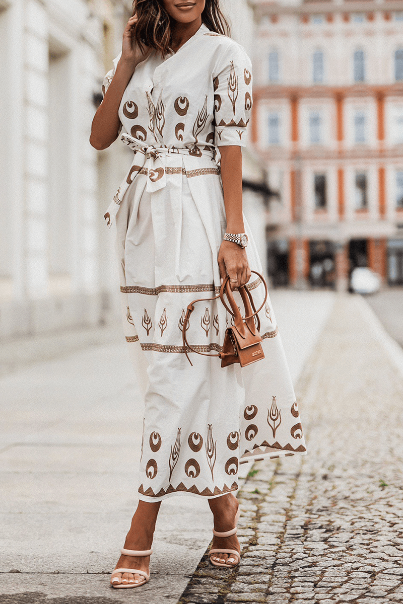Breathable cotton A-line dress for women, vintage style, ideal for elegant summer fashion.
