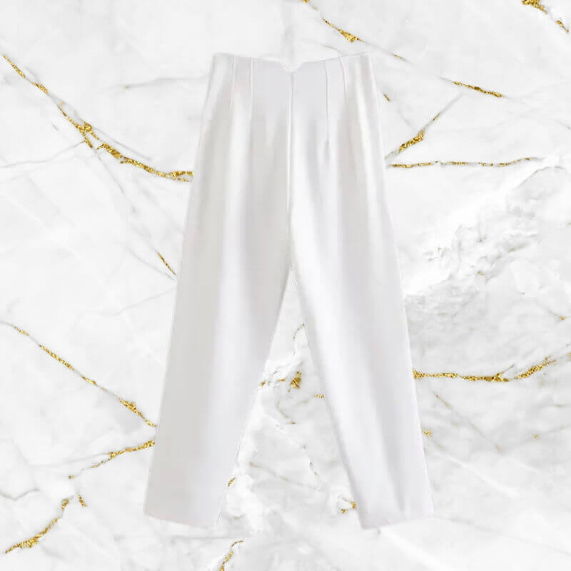 Retro-inspired high-waist pencil pants for women, elegant office wear or chic casual style.